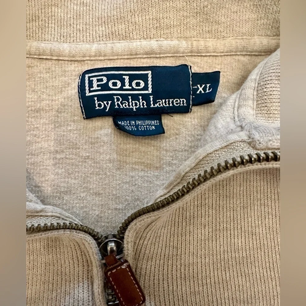 Polo by Ralph Lauren Estate-Rib Mockneck Pullover - Mens Size XL - Tan